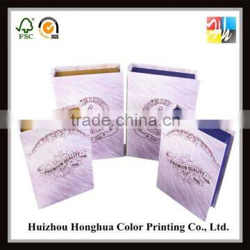 High quality decorative cardboard storage box fake book box printed book shape box