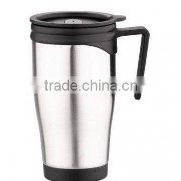 plastic & stainless steel travel mug 400ml mug