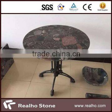 stone pebble table tops