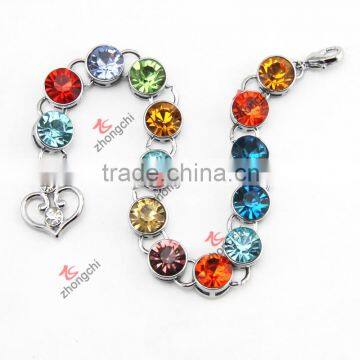 Fashion Custom Alloy Metal Bracelet with Color Crystal Stone (AMB50805)