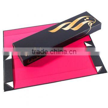 Plain high end folding cardboard box,Hot selling human hair packaging