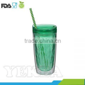 new design 450 ML double wall plastic tumbler inner lining with decorative texture