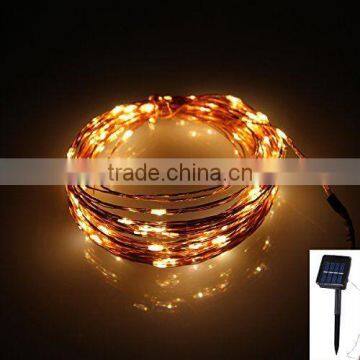 2015 Copper Solar LED Strings 100 LEDs Starry LED String Lights 10m