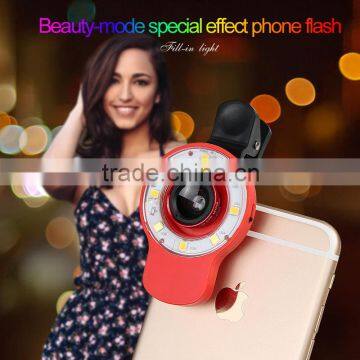 Mini Rechargeable Selfie LED Flashlight Excellent LED Flash Light Selfie Flash LED Smartphone Flash LED with Fisheyes lens