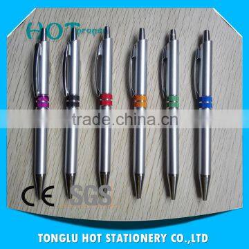 Custom kind of size high quality click meta Plastic Ball-point Pen