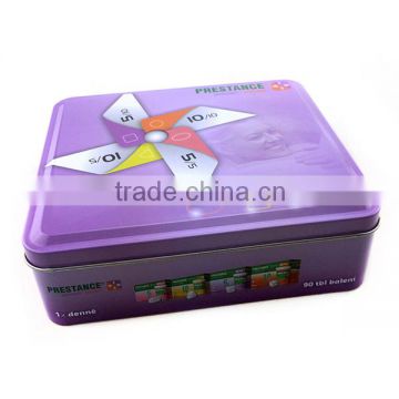 Purple beautiful tin stationery box for students