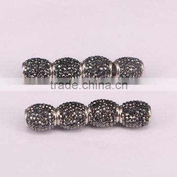 Cylinder shape Pave Crystal Rhinestone Leather Cords Magnetic Clasps Jewelry Findings