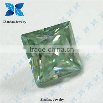 Factory Sale High Quality Light Green Square Loose Moissanite Stone