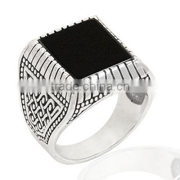 925K Sterling Silver Original Square Onyx Cheap Men Ring