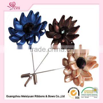 High quality men's ribbon flower lapel/lapel pin flowers