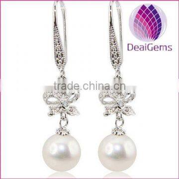 wholesale 925 sterling silver freshwater AAA 8-9mm pearl earring