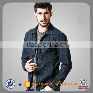 embroidered fashion wholesale black denim jacket men