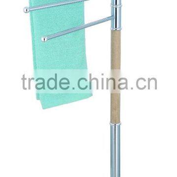 Metal standing woodend pole rotating towel rack stand base chrome