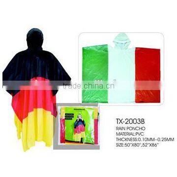 Printed Adult PVC Poncho Printing PE Rain Ponchos /rain coat / raincoat