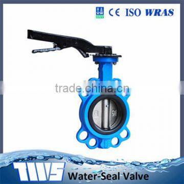 DN 150 PN16 Soft Sealing Cast Iron Handle Lever Wafer Type Butterfly Valves