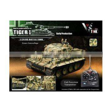 VsTank Radio Controlled Infrared Tank (RC) Tiger 1 (Early Production) 1/24 Scale - GREEN CAMOUFLAGE