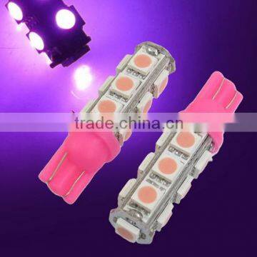 RV LED Light interior lamp 12V DC T10 Wedge Pink 5050 SMD 13 LED Turn Signal Lamp car Light Bulbs