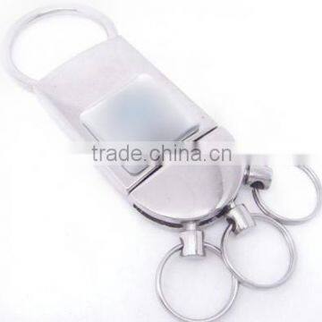 Keychain Promotional 2 Rings Squre Shaped Blank Metal Key Holder Keyrings photo-5