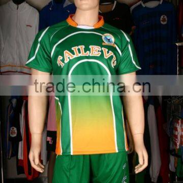 Green Color Sublimation Latest Rugby Jersey Uniform Shirts Design