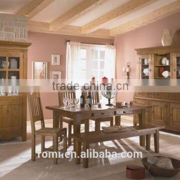 latest design round classic carving wooden dinner table