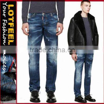 Biker Jeans Blue Denim jeans pantalon (LOTK074)