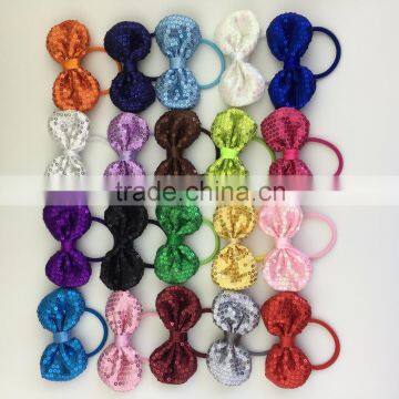 3.5inch Seuqin Bows with Elastic Hairbands for Girls,Bows Hai Tie for Girls Hair Accessories
