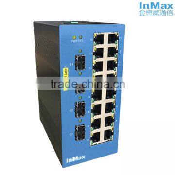 4x1000M FX(SFP Slot) to 16x10/100MBase TX Gigabit Din-rail Managed Industrial Ethernet Switch