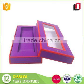 Factory custom logo printed paper magnetic luxury bow tie packaging box with clear window