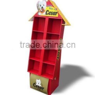 POP Cardboard Corrugated Paper Display Stand For Dog Food