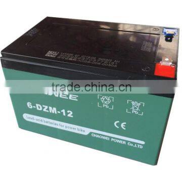 DZM Series VRLA Gel Type E-bike Battery, 12V 12Ah @ 2hr rate