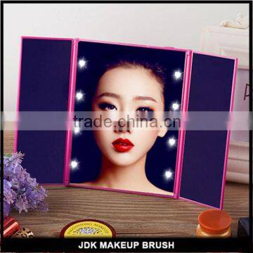 LED makeup mirror ,3 times magnifying double side cosmetic mirror