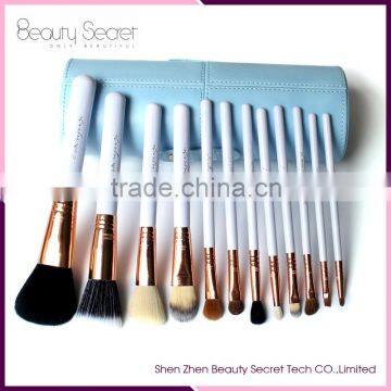 12 Pieces Logo Branding Cheap Synthetic Hair Wood Handle Cosmetic Makeup Brush