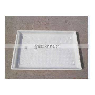 Square plastic chick feeding pan