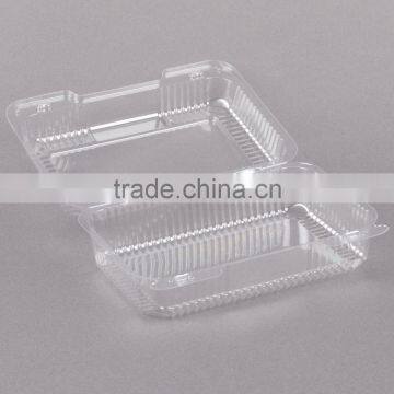 OPS Plastic Clear Clamshell Cake Container With Dome Hinged Lid Cheap Price photo-2