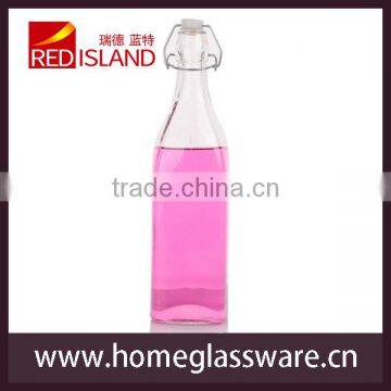 500ml juice glass bottle with clips water glass bottle