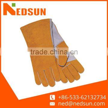 Grade AB cow split palm reinforce leather welding gloves