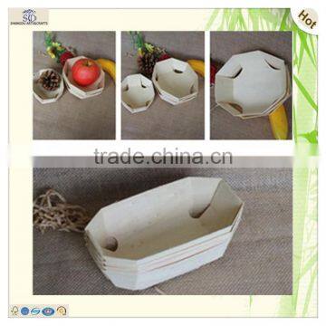 Preferential Disposable Pine Bark Wooden Boat Serving Tray photo-6