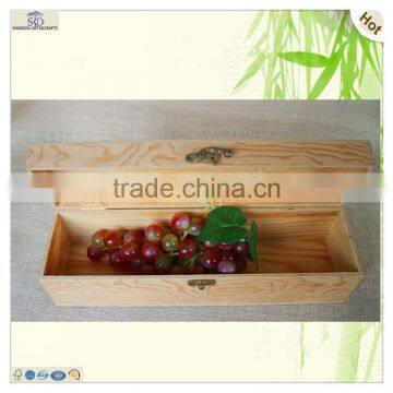 Luxury Hinged Lock Burned Red Pattern Wine Box photo-5