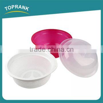 Multifunctional Kitchen Fruit Vegetables Wash Bowl Double-deck Round Plastic Colander and Bowl Set photo-3