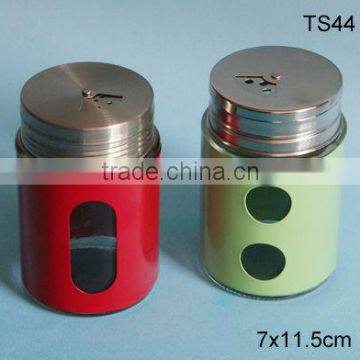 mini cylinder glass salt and pepper bottle