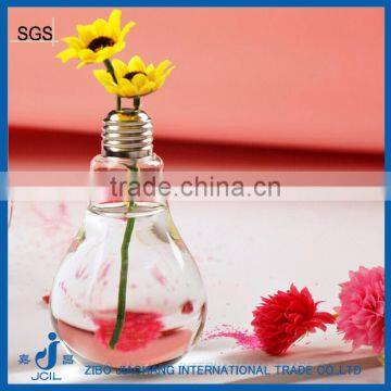 clear lamp bulb shape glass vases for home decoration