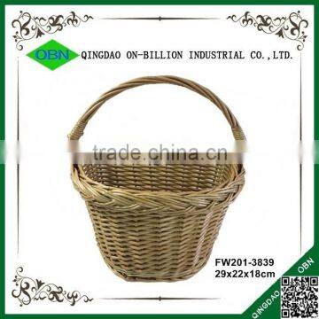 Made in China Handle Woven Triangular Boys Custom Bike Willow Basket photo-2
