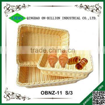 Rectangular Hand Weaving Plastic Rattan Basket for Bread