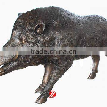 large bronze wild pig statue for garden decor