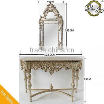 Living Room Furniture Antique Silver Console Table With Mirror
