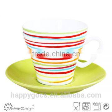 Colorful and Full Decal New Bone China Coffee Cup and Saucer photo-2