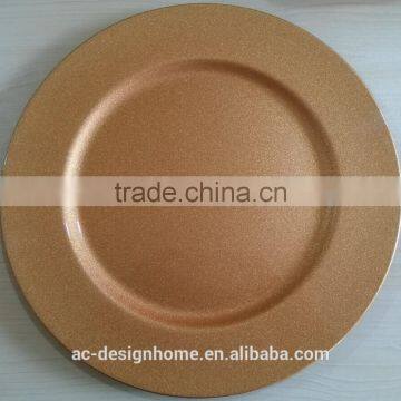 GOLD GLITTER PLASTIC CHARGER PLATE