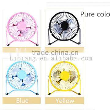 8 Color 4" Steel Structure Wtih Rubber Fan Portable USB Cooling Mini Fan or Air Conditioner Fan
