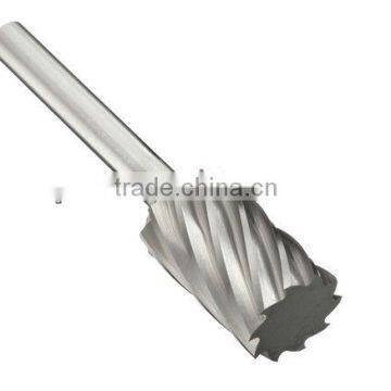 Bright finish single cut plain end cylindrical tungsten carbide polishing burrs