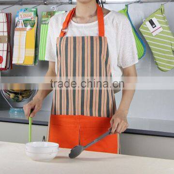 Bib Style Orange Color Stripe Pattern Home Kitchen Apron 70x80cm or Customized